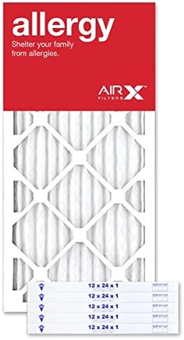 AIRx Filters 12x24x1 Air Filter MERV 11 Pleated HVAC AC Furnace Air Filter, Allergy 6-Pack, Made in the USA