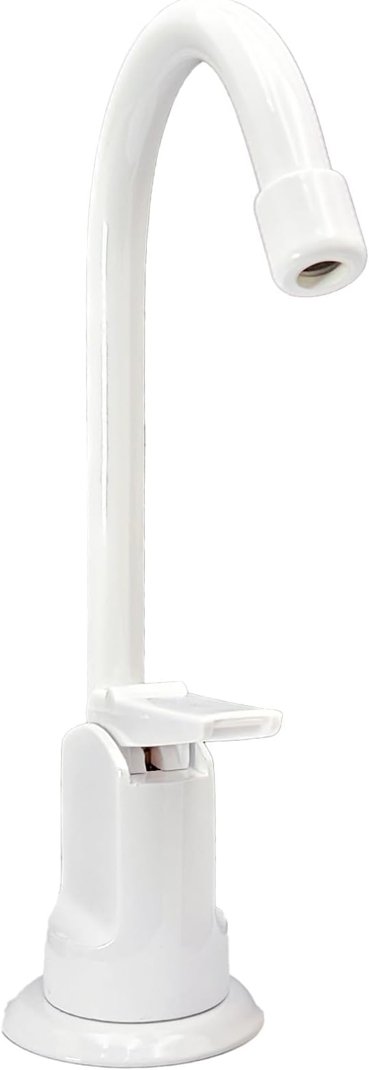 Westbrass D203-NL-50 6" Touch-Flo Style Pure Cold Water Dispenser Faucet, Powder Coat White