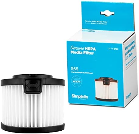 Simplicity Vacuums SF65 Certified Hepa Filter for Simplicity Handheld and Cordless Stick Vacuum Cleaner, S65 Replacement Filter Only