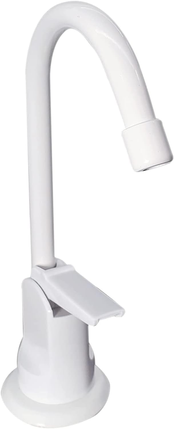 Westbrass D203-NL-50 6" Touch-Flo Style Pure Cold Water Dispenser Faucet, Powder Coat White