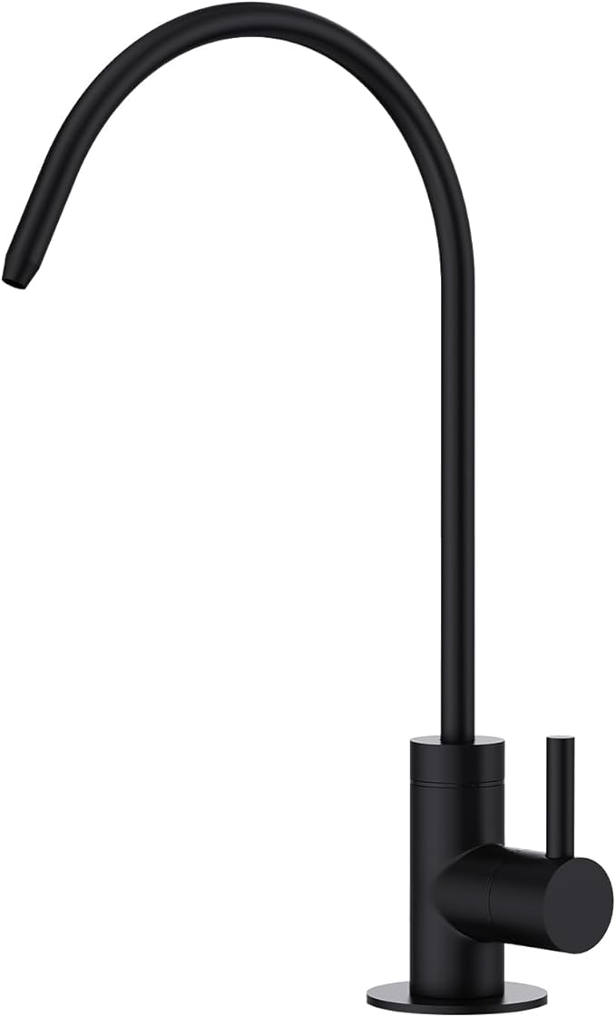 GIMILI Matte Black Drinking Water Faucet for Kitchen Sink, Kitchen Water Filter Faucet Stainless Steel for Reverse Osmosis or Water Filtration System Beverage Non-Air Gap RO Faucet