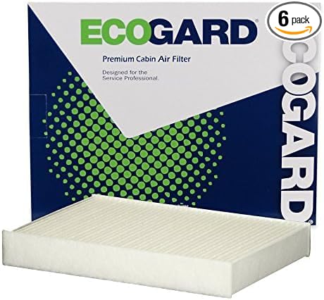 ECOGARD XC10434 Cabin Air Filter Fits 2015-2025 Nissan X-Trail,2016-2024 Renault Koleos,2022-2024 Logan,2014-2020 Nissan Rogue,2017-2022 Rogue Sport,2017-2023 Qashqai,(Pack of 6)