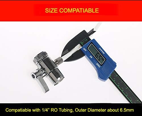 2 Way Kitchen Faucet Diverter Valve/Splitter with Female M22(≈22mm) Thread and 1/4 OD RO Tubing outlet for Counter water Filter