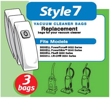 Vacuum Cleaner Bags Genuine Bissell Style 7 3 Bags in A Pack Vacuum Cleaner Bags (1 Pack of 3, Model Number: 32120