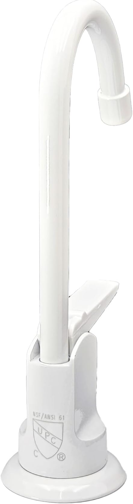 Westbrass D203-NL-50 6" Touch-Flo Style Pure Cold Water Dispenser Faucet, Powder Coat White
