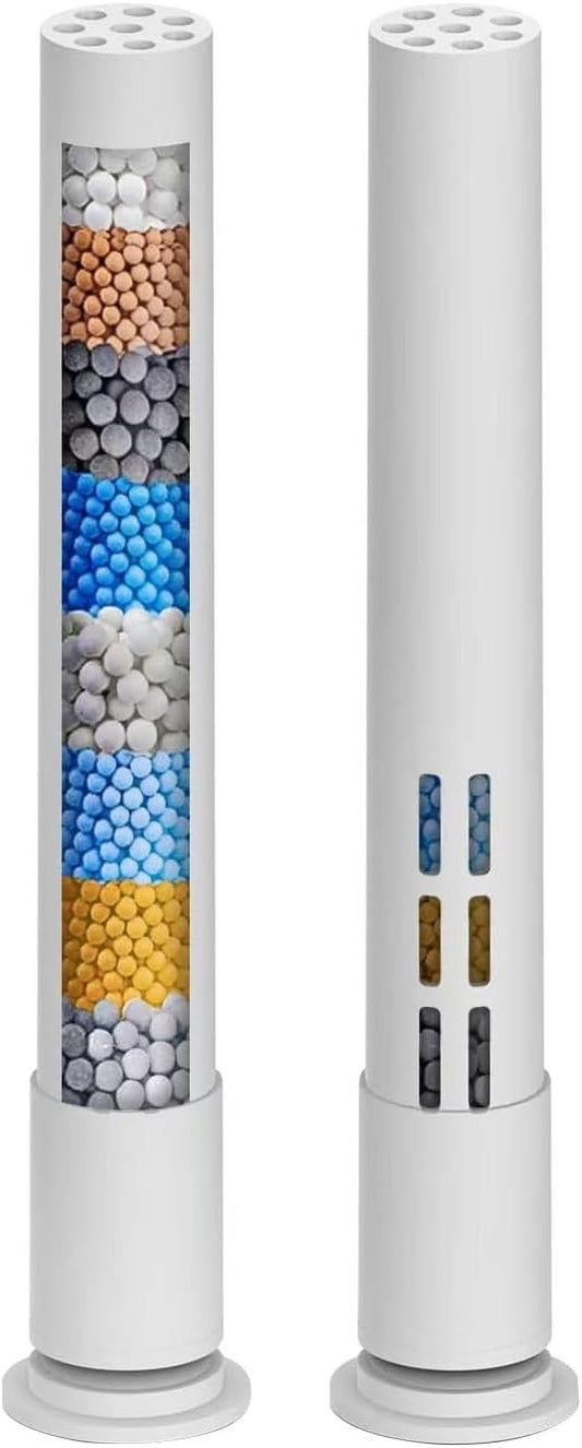Shower Filter Replacement for Handheld Shower Heads (CX-001.CX-002), Multi-Stage Filter for Hard Water to Remove Chlorine - Reduces Dry, Itchy Skin, (White - 2 Pieces)