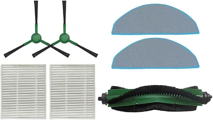 7pcs Main Brush + Side Brush + HEPA Filter + Mop Cloth Compatible with Irobot Roomba Combo Essential (RVG-Y1 Y0112/Y0140/Y0110 Q0120 Q011) 104/105 VAC /105 Combo Robot Vacuu