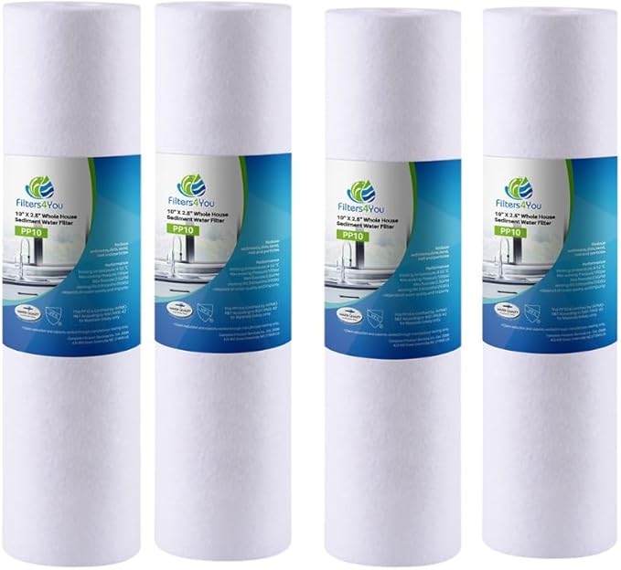 CFS – 4 Pack Polypropylene Sediment Water Filter Cartridges Compatible with American Plumber W5P Models – Remove Bad Taste – Whole House Replacement Water Filter Cartridge – 5 Micron