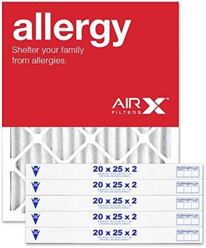 AIRx Filters 20x25x2 Air Filter MERV 11 Pleated HVAC AC Furnace Air Filter, Allergy 6-Pack, Made in the USA