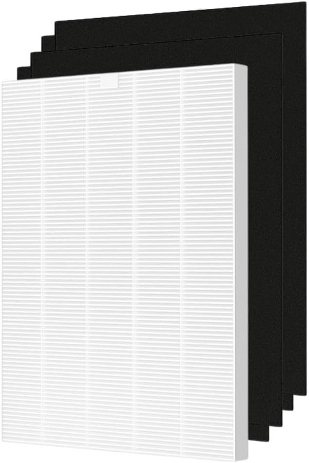 Nispira D480 Replacement Filter Set Compatible with Winix D480 Air Purifier, Replaces Part 1712-0100-00, Includes 1 HEPA Filter and 4 Carbon Filters, 1 Set