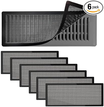 6 PCS Magnetic Vent Covers-5.5x12 Magnetic Air Vent Covers with Mesh Screen for Floor/Wall/Ceiling Registers-Easy to Install, Secure Fit, Durable Design-Black