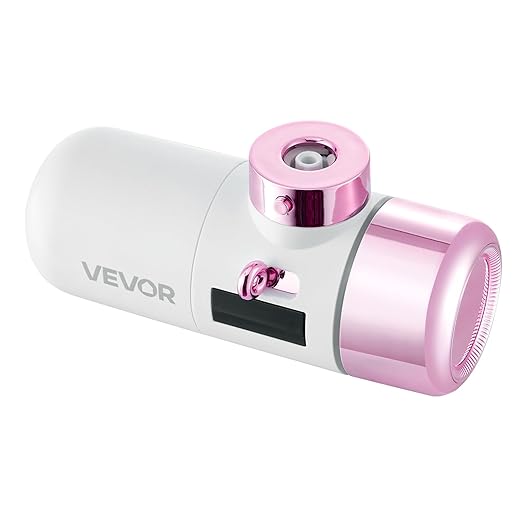 VEVOR Skincare Water Filter, Faucet Mount Water Filters with Micro-Nano Bubble for Skin, Sink Tap Purifier, Removes Chlorine with 1 Filter, for Kitchen and Bathroom Faucets, Pink + Gold