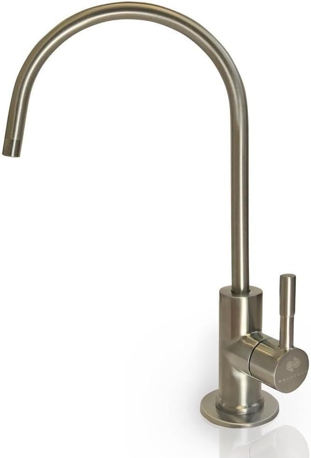 Aquaboon Non-Air Gap RO Faucet Brushed Nickel - Reverse Osmosis Faucet - Drinking Water Faucet for Kitchen Sink fits Water Filtration System - Filtered Water Faucet Stainless Steel - Beverage Faucet