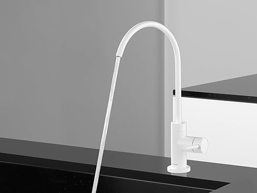 AguaStella AS09W Shiny White Stainless Steel Kitchen Water Filter Faucet RO Faucet for Most Reverse Osmosis Units or Water Filtration System in Non-Air Gap