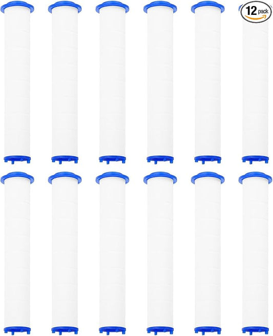 uxcell 12 Pcs Shower Head Filter 4.7 Inch PP Cotton Filter Cartridge Replacement High-Pressure Handheld Fan Shower Jet Sets