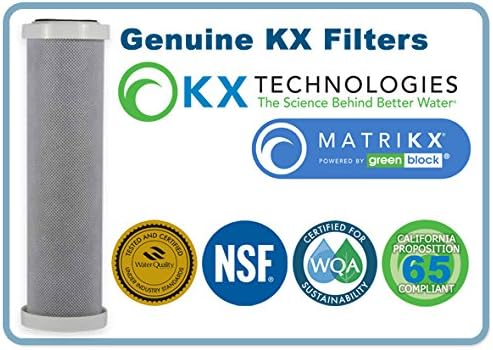 KX 06-250-10-GREEN | 10" Pb1 Carbon Block Filters for Chlorine Taste and Odor, VOC, Cyst and Lead Reduction | KX MatriKX Powered by GREENBLOCK | Replaces 06-250-125-975