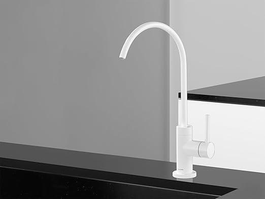 AguaStella AS09W Shiny White Stainless Steel Kitchen Water Filter Faucet RO Faucet for Most Reverse Osmosis Units or Water Filtration System in Non-Air Gap