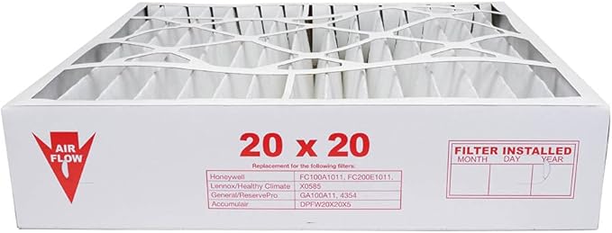 AIRx Filters 20x20x5 Furnace Filter MERV 8 HVAC AC Air Filter, Replacement for Honeywell FC100A1011 FC200E1011 CF200A1024, Dust, Pollen, Lint & Dander Control, 2-Pack