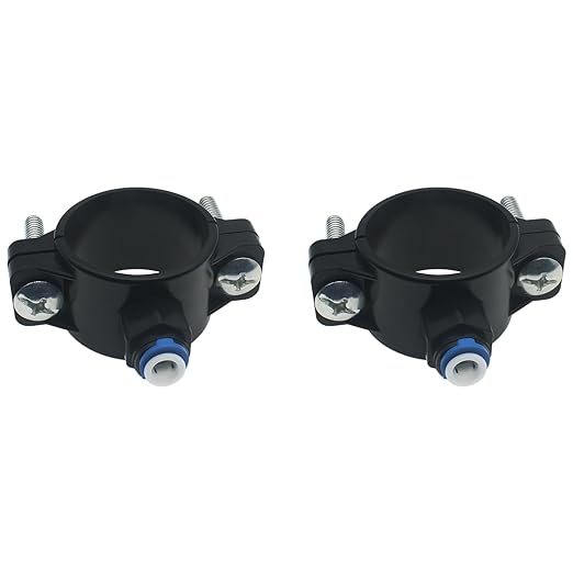 Drain Saddle Valve Clamp 1/4" Quick Connection Water Filters Valve Clamp Connect Fitting for Under Sink Reverse Osmosis RO System Waste Water Line