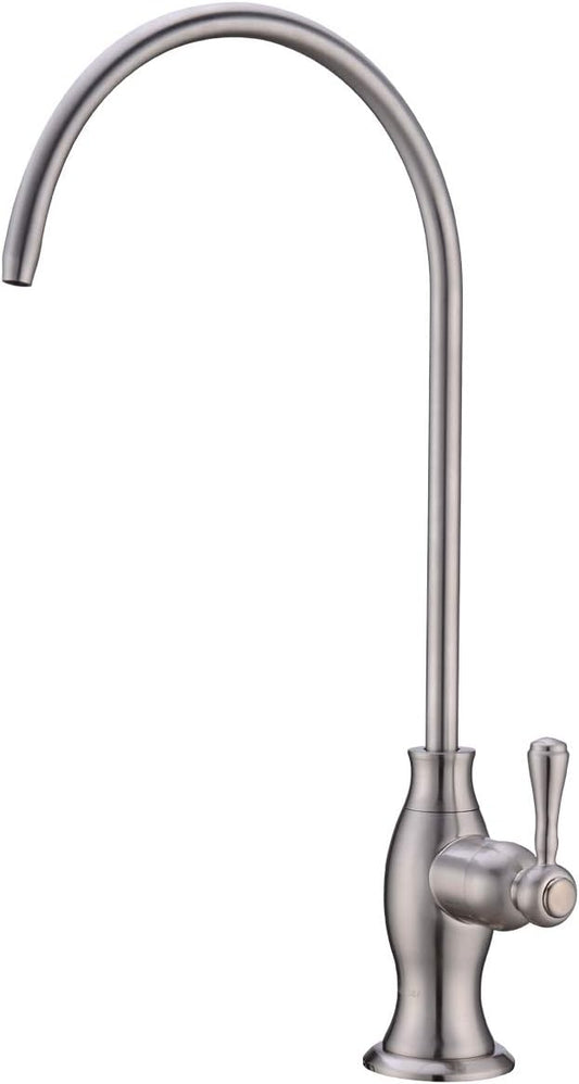 Stainless Steel Water Filter Faucet Delle Rosa Commercial Water Filtration Faucet for Under Sink Water Filter System Modern Brushed Nickel Kitchen Bar Sink Drinking Water Faucet,Non-Air Gap RO Faucets