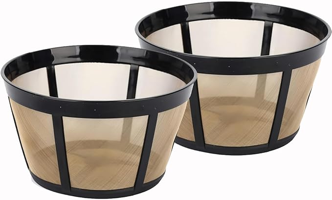 Reusable Coffee Filter for BUNN 10-12 Cup Coffee Makers - Durable Stainless Steel Mesh Replacement - Flat Bottom Basket Coffee Filter for BUNN Home Brewers - BPA Free & Dishwasher Safe(2 Pack)