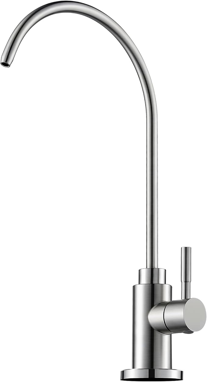 Reverse Osmosis Faucet Fits Most RO Units or Water Filtration System, Non-Air Gap Stainless Steel Drinking Water Faucet for Bar, Kitchen Sink, RV (DM001 BN)