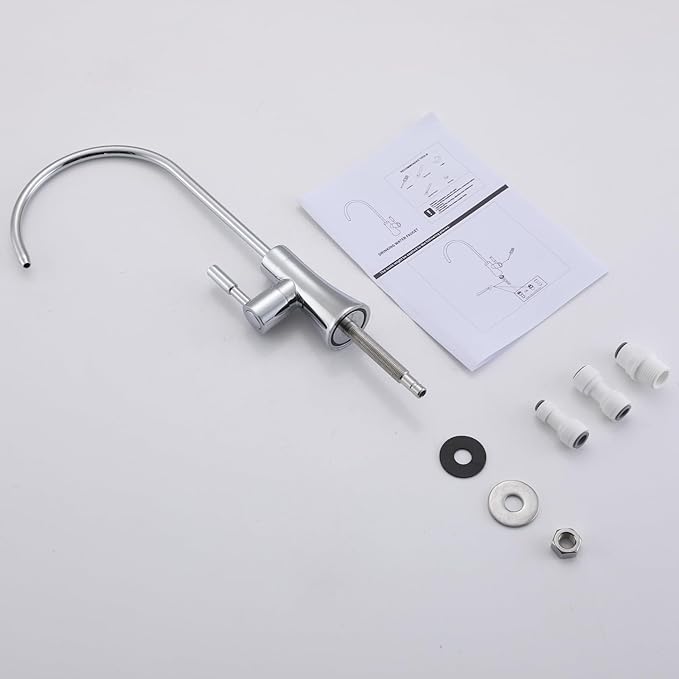 EKRTE Polished Chrome Drinking Water Purifier Faucet, Kitchen Bar Sink Drinking Purifier Kitchen Faucet for Under Sink Water Filter System