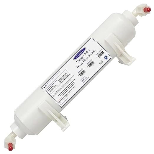 Crystal Quest Voyager Mini Inline Water Filter – 4-Stage Filtration, 2,000 Gallon Capacity, Fits 1/4" Tubing for Refrigerators, Ice Makers, Water Dispensers, Soda Makers & More