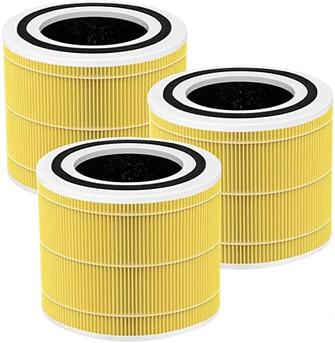 Carmerny Core 200S True HEPA Pet Replacement Filters Compatible with LEVOIT Core 200S Smart WiFi Air Cleaner Purifier, 3-Stage H13 Grade True HEPA Filter Set, Core 200S-RF, 3-Pack