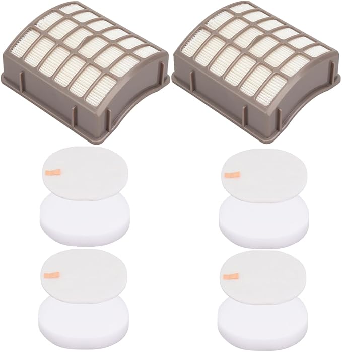 Vacuum Filters Replacement for Shark NV60 NV70 NV70 26 NV71 NV80 NVC80C NV80 26 NV90 NV95 UV420 NV90 26 Navigator Professional Upright Vacuum,2 HEPA Filter, 4 Foam & 4 Faux Felt Filters # XFF80 XHF80
