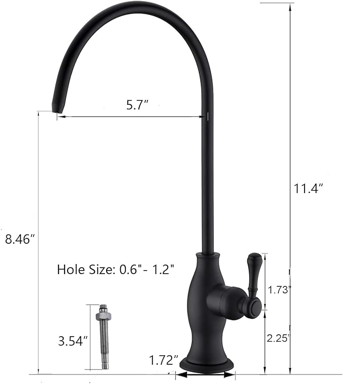 Stainless Steel Water Filter Faucet Delle Rosa Commercial Water Filtration Faucet for Under Sink Water Filter System Modern Brushed Nickel Kitchen Bar Sink Drinking Water Faucet,Non-Air Gap RO Faucets