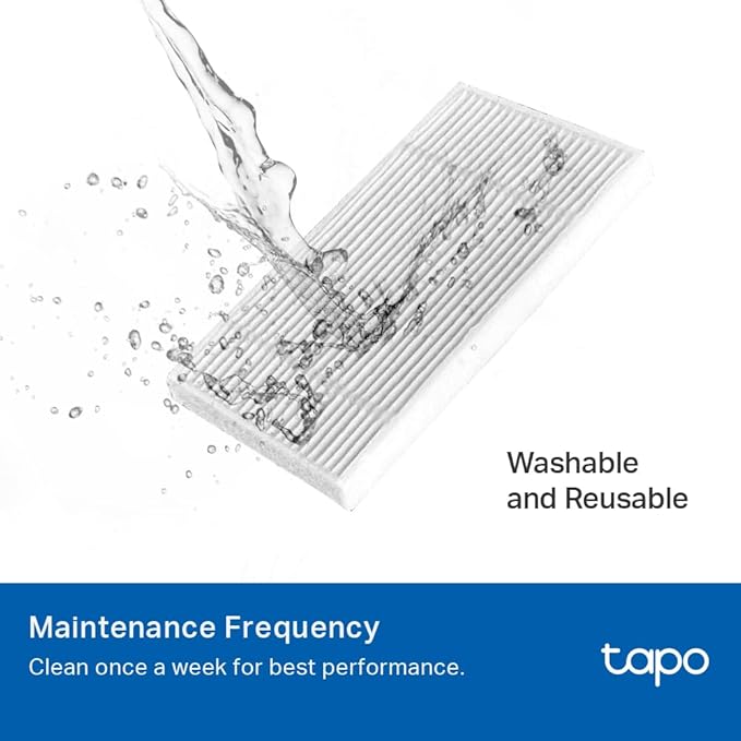 Tapo Robot Vacuum Replacement KIT, Includes Easy to Replace 2x Main Brush and cover, 4x Side Brush, 4x Washable HEPA Filter, Compatible with RV30 Max and Plus, RV20 Max and Plus