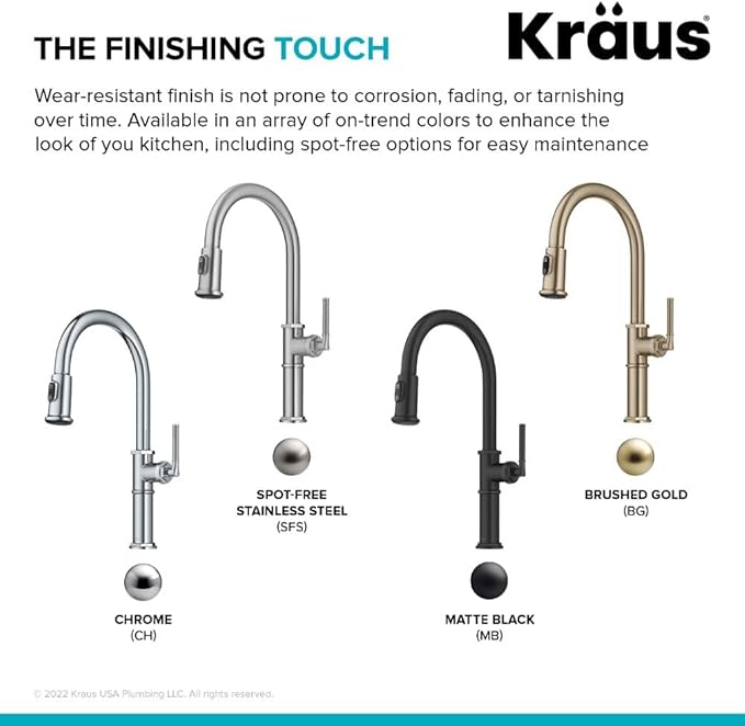 KRAUS® Allyn™ Traditional Industrial Pull-Down Single Handle Kitchen Faucet in Spot-Free Stainless Steel, KPF-4100SFS