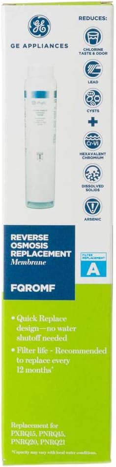 GE Profile FQROMF Under Sink Water Filter, Filter For Reverse Osmosis System, Reduces Sediment, Rust & Other Impurities From Water, Replace Yearly For Best Results, 1 Membrane