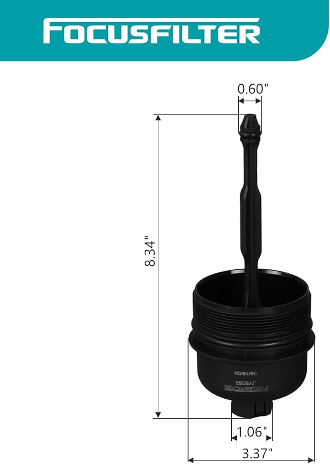 FOCUSFILTER 26350-3C300 OEM Grade Oil Filter Housing Cap, Fits Veracruz 2007-2012, Kia Sorento 2008-2009, Sedona 2010, Hyundai Sonata 2010, Borrego 2009-2011, Genesis 2009-2012, Replaces 263503C300