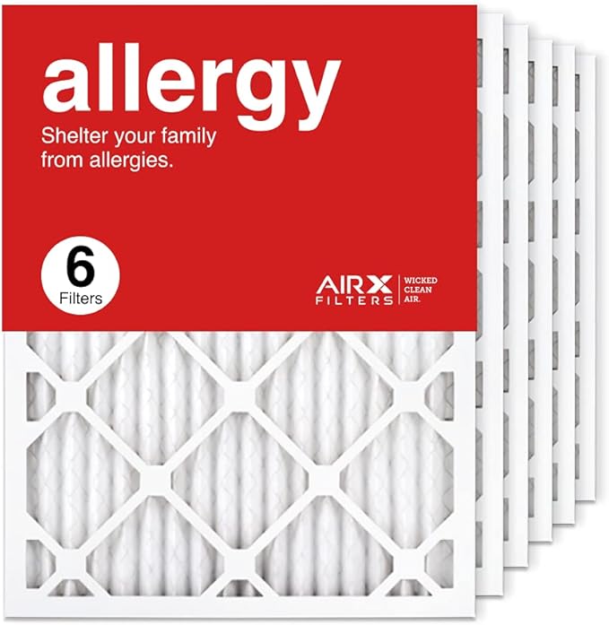 AIRx Filters 16.5x21.5x1 Air Filter MERV 11 Pleated HVAC AC Furnace Air Filter, Allergy 6-Pack, Made in the USA