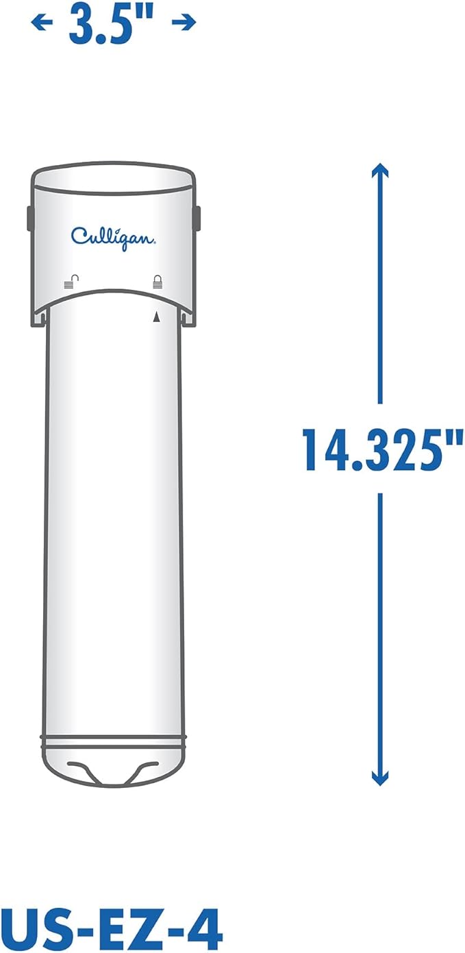 Culligan US 4 EZ-Change Under Sink Water Filtration System with Dedicated Faucet and Premium Filter for Clean Drinking Water, Single Unit, Chrome
