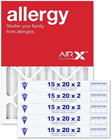 AIRx Filters 15x20x2 Air Filter MERV 11 Pleated HVAC AC Furnace Air Filter, Allergy 6-Pack, Made in the USA