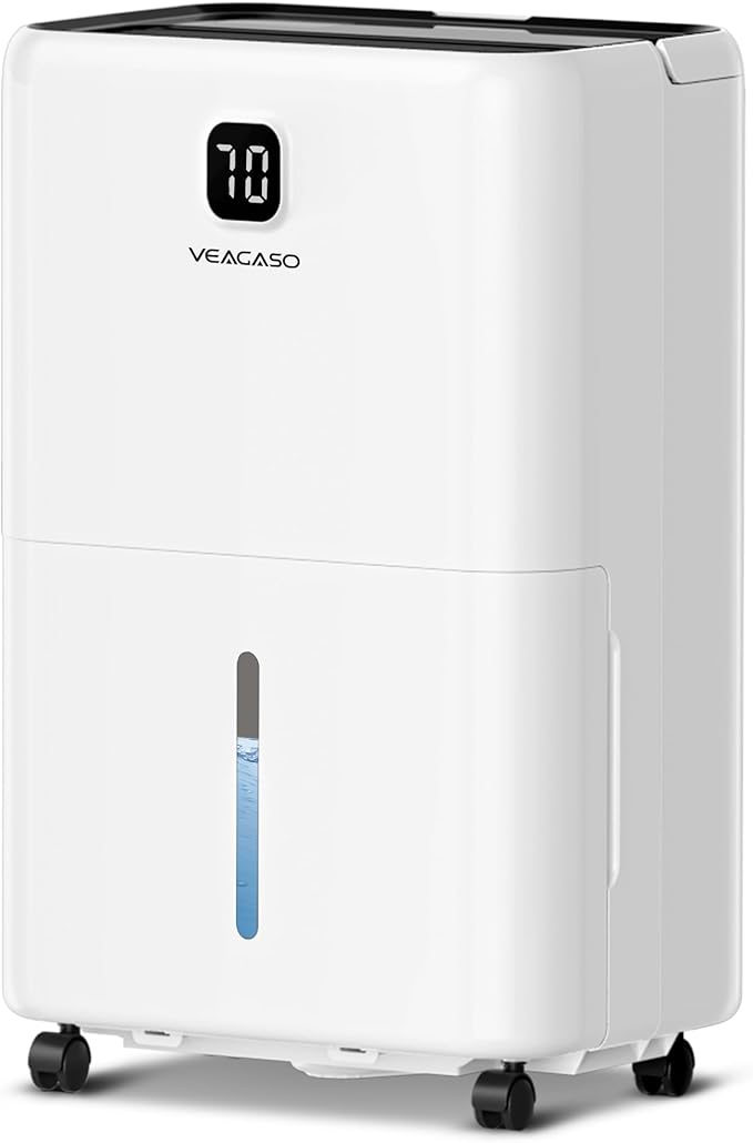 80 Pint Dehumidifier for Basement & Home up to 5500 sq.ft, Smart Humidity Control, Auto Defrost, Quiet Sleep Mode, Drain Hose Included, 3 Modes & 24H Timer