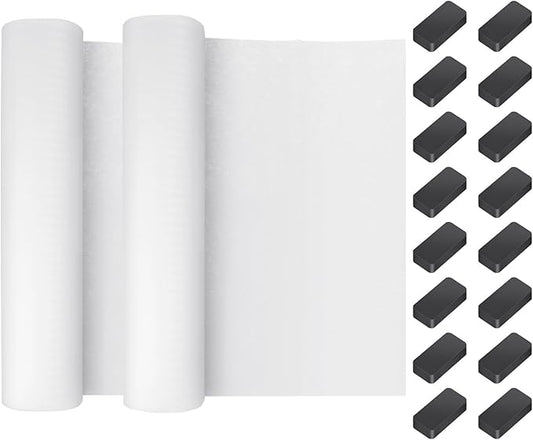HEMOTON 2 Rolls Range Hood Filters Sheets Nonwoven Fabric Grease Filter Replacement Anti Oil Filter Paper Oil Proof Sticker Anti Oil Papers for White 10m