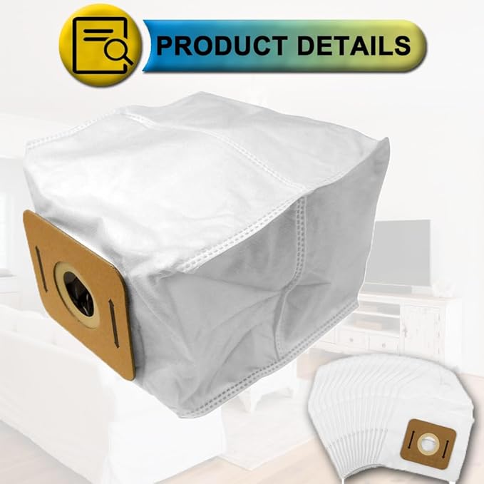 15 Pack Replacemet for Atrix Vacuum Bags, compatible with Atrix Ergo Backpack 8-Quart Vacuum Models# VACBP1 VACBP36V VACBPAI, HEPA Fleece Filter Bags, Part# VACBP6