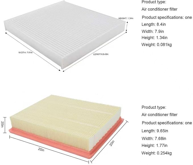 Engine Air Filter Replacement 16546-6RA0A, 27277-6RC0A Cabin Air Filter Combo Set Compatible with Nissan Rogue 2021 2022 2023