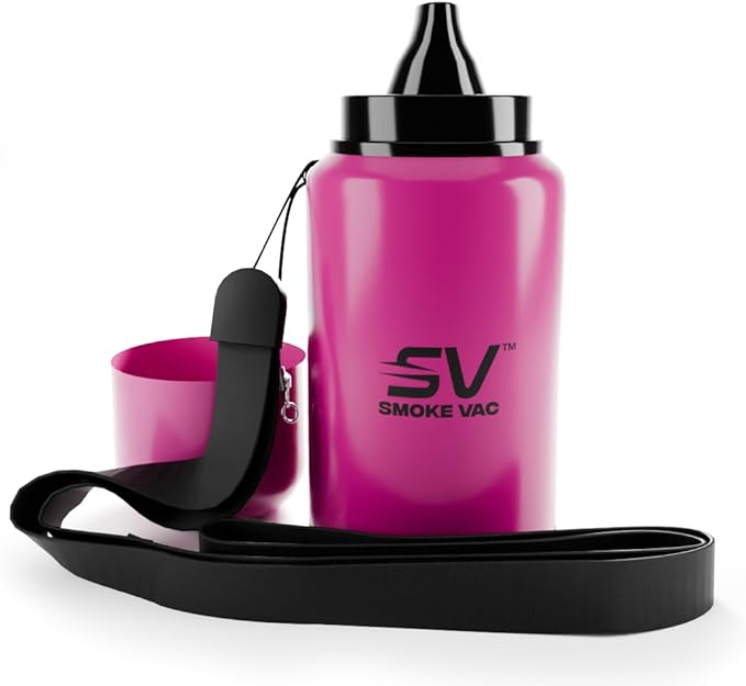 SmokeVac Handheld Personal Air Filter with 4-Layer Filtration & One-Way Check Valve – Portable Mist Eraser & Odor Eliminator for Home, Car, Travel & Events (Pink)