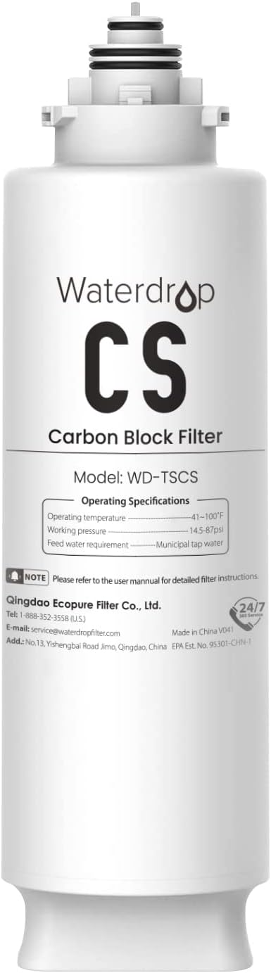 Waterdrop TSCS Under Sink Water Filter, Replacement for Waterdrop TSC 3-Stage Under Sink Water Filtration System, 2000 Gallons Hige Capacity. 1 Pack
