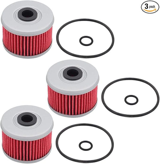 3pcs Oil Filter O-Ring Compatible with Honda 113 HF113 TRX420 ATC250ES ATC350X TRX250 TRX300 TRX350 TRX400EX TRX420FE TRX450ES TRX500FE XL250R XL350R XL600R XR200R XR250R XR350R Motor Cycle