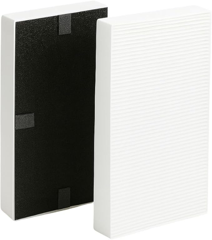 Nispira 2-Pack U Filter HRF201B Replacement 2-in-1 HEPA Activated Carbon For Honeywell Febreze Air Purifier FRF102B FRF101B FHT190 FHT180 FHT170 HHT270 HHT290 | Removes Smoke, Pollen, Dust