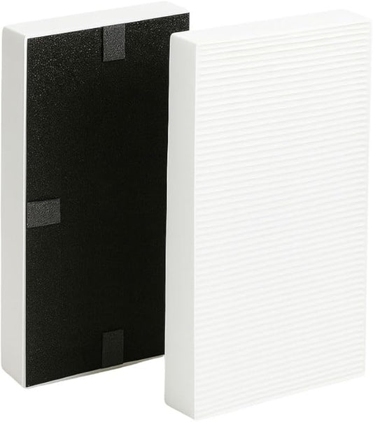 Nispira 2-Pack U Filter HRF201B Replacement 2-in-1 HEPA Activated Carbon For Honeywell Febreze Air Purifier FRF102B FRF101B FHT190 FHT180 FHT170 HHT270 HHT290 | Removes Smoke, Pollen, Dust