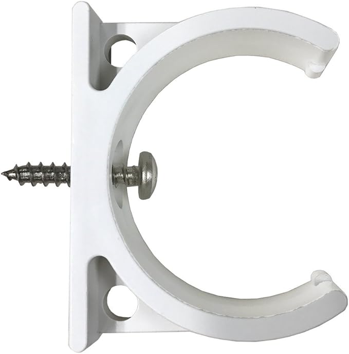 Mounting Bracket for Inline Water Filters (Ice makers, Refrigerators, Undersink) 2 Inch Diameter with Screw, White, Made in USA