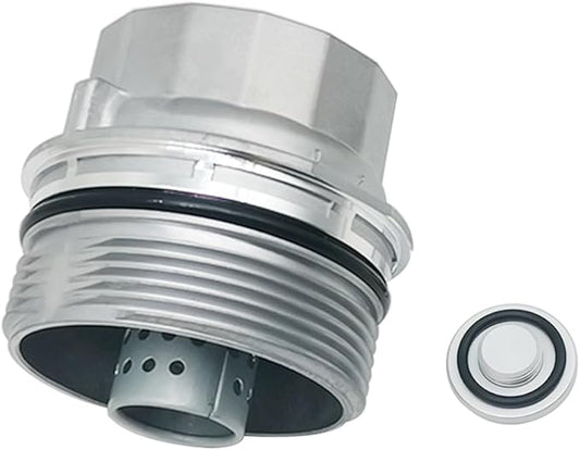 Oil Filter Housing Cap Assembly with Oil Plug Drain Compatible with Toyota Avalon Camry Corolla Highlander Matrix Prius RAV4 Sienna Tacoma Venza Replace 15620-40030 1562040030