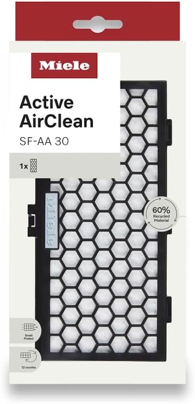 Miele Genuine Active AirClean Filter SF-AA 30 for Miele Classic C1, Complete C1 and Dynamic U1 Vacuum Cleaners, with Active Charcoal to Combat Odors